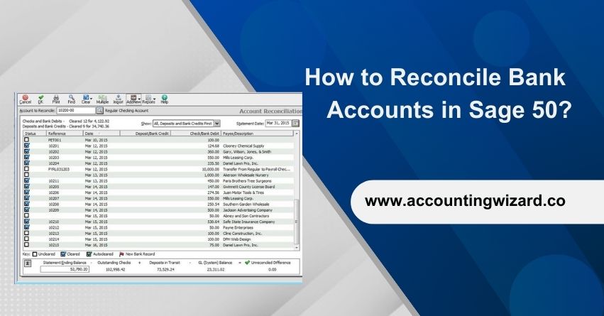 Reconcile Bank Accounts in Sage 50