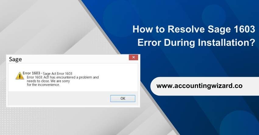 Sage 1603 Error